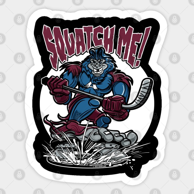 Squatch Me Sasquatch Hockey Player Sticker by eShirtLabs